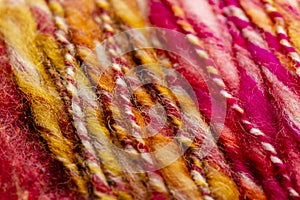 Close up of colorful knitting yarn wool yarn skein