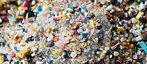 Close-Up of Colorful Plastic Microparticles