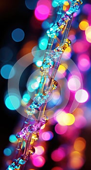 A close up of a colorful string of lights, AI