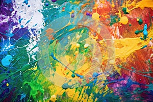 close-up of colorful thermochromic paint splatters