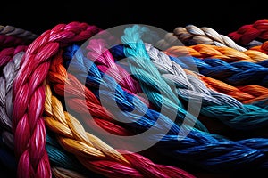 close-up of a colorful tug-of-war rope