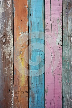 Close Up of Colorful Wooden Wall