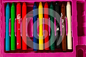Close-up of colred markers photo