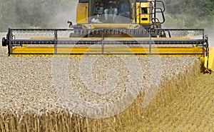 Close up of Combine harvester at work