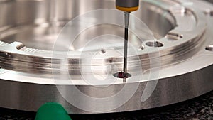 Close Up Of Component Being Worked On In CNC Machine