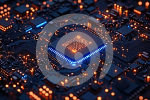 A close up of a computer chip on a circuit board