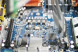 Close-up of computer circuit board