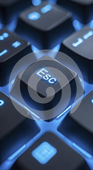 Closeup of computer keyboard buttons