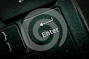 Close Up of Computer Keyboard With Enter Button