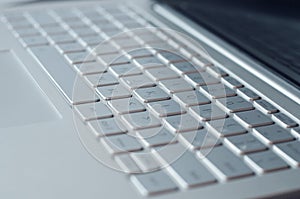 Close-up computer keyboard with touchpad