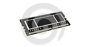 Close Up of a Computer Memory Module on White Background