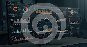 Data Analytics Dashboard on Monitor