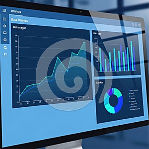 Business Data Analysis Dashboard on Computer Screen