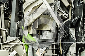 Close up of computer parts of electronic parts as garbage