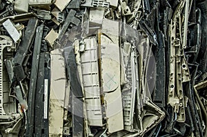 Close up of computer parts of electronic parts as garbage