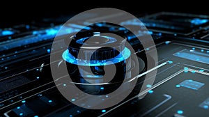 a close up of a computer processor on a black surface