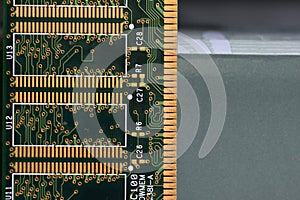 Close-up of Computer RAM Random Access Memory.