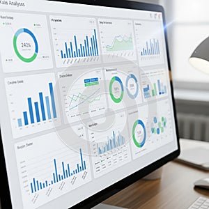 Data Analysis Dashboard on Computer Screen