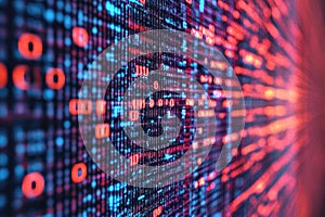 Close-up of a computer screen showing numbers