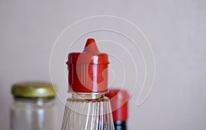 Close up condiment bottle cap