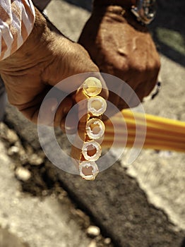 Close up conduit glass fiber broadband network