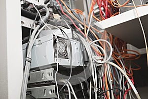 Close-up of configuration of wires