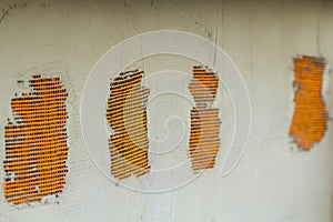 Close-up of construction plastic grid