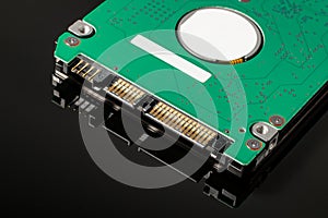 Close-up contact pads of hard disk