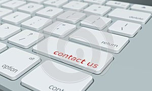 Close up of contact us keyboard button