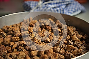 Dried tigernuts in a bowl prepared to make horchata