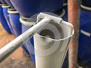 Close up of container with liquid nitrogen