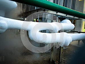 Close up of container with liquid nitrogen
