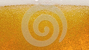 Close-up of the contents of a glass of beer.