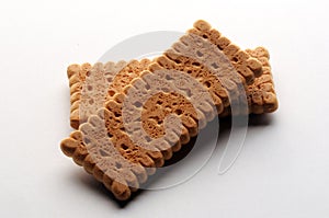 Close up on cookies on white background