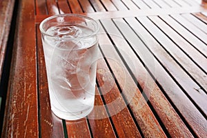 Cool water drink on table