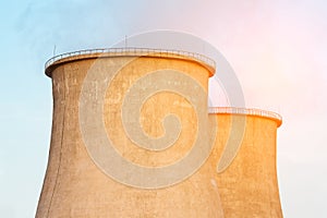 Close up of the cooling towers