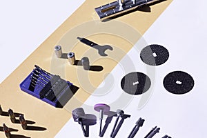 Close up of Corded Multifunction Tool and Complementary Accessories