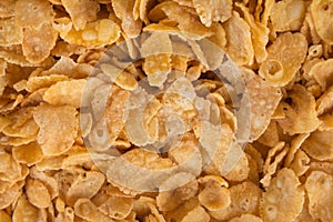 Close up of corn flakes texture