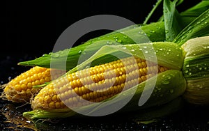 close up of corn in havest season