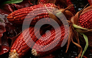 close up of corn in havest season