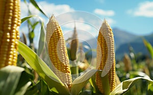 close up of corn in havest season