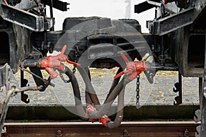 Close-up, the coupling of wagons