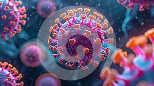 Close-up of Cowpox Virus Under Microscope AI Generated