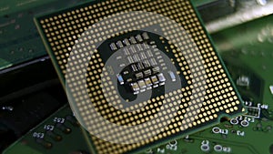 Close-up of cpu computer processor