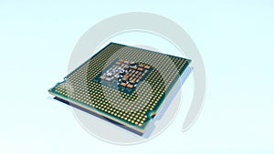 Close Up of CPU Computer Processor aligned