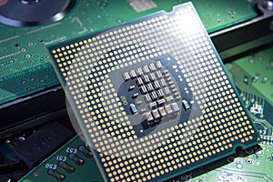 Close-up of cpu computer processor