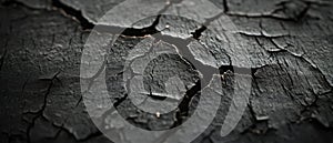 Close up of cracked black earth