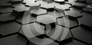 Close Up of Cracked Black Hexagon Pattern