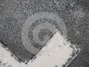 Close up of cracked ceramic, texture of black-and-white raku clay pottery, wallpaper background.