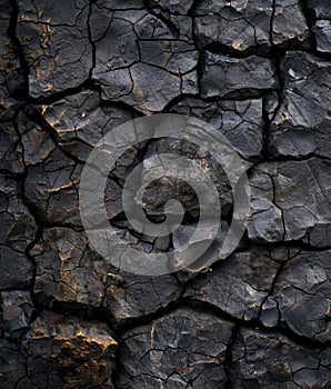 Close-up of cracked earth texture